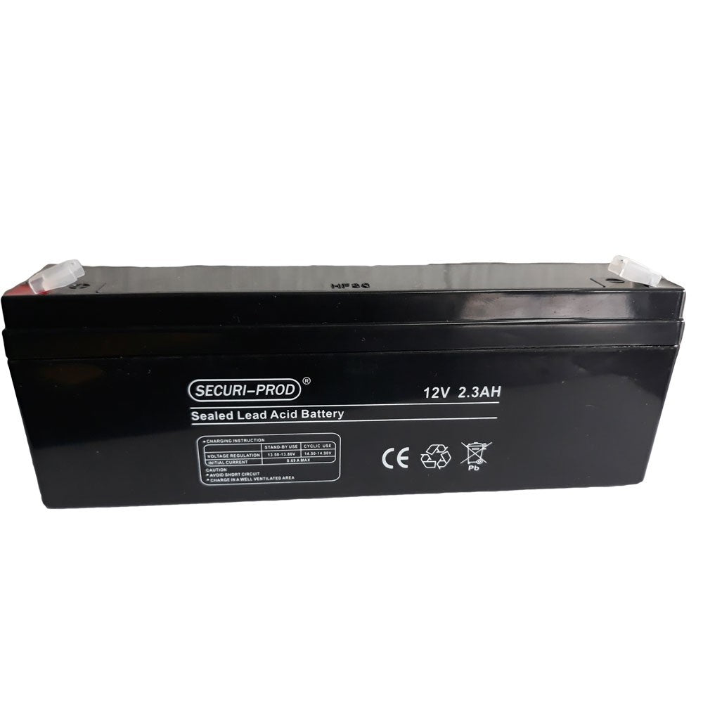 Securi-Prod 12V 2.3Ah sealed lead acid battery slim design