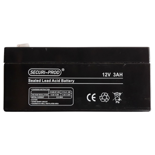 Securi-Prod 12V 3.0Ah sealed lead acid SLA battery
