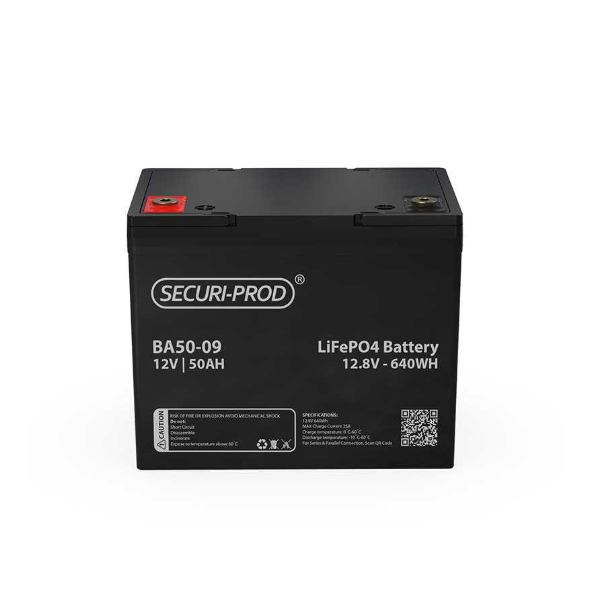 High capacity 12V 50Ah lithium iron phosphate battery for backup power and solar applications