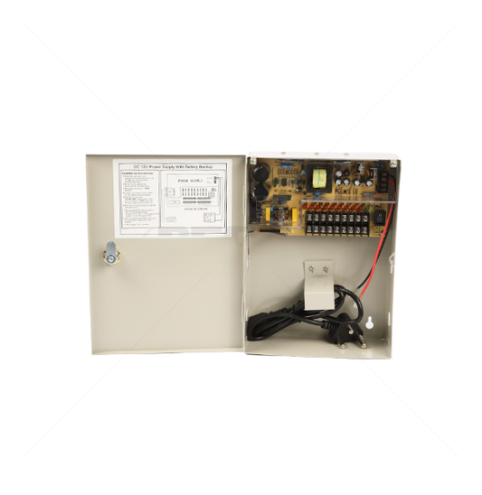 9 Channel 12VDC 10Amp CCTV Power Supply with Battery Backup
