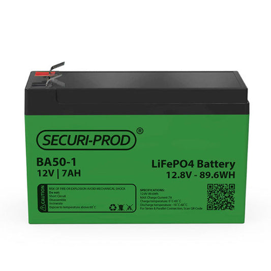 Lithium iron phosphate battery for gate motors and alarm systems